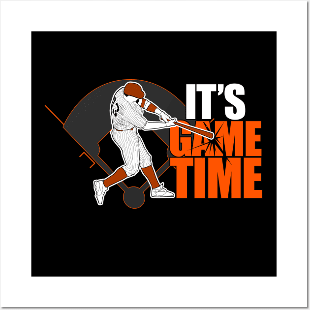 It's Game Time - Baseball (Orange) Wall Art by adamzworld